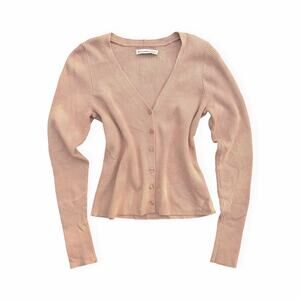 Abercrombie & Fitch Y2K Ribbed Button Front Cardigan Top Size Small